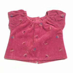 American Girl Doll Magenta Embroidered Flower Shirt